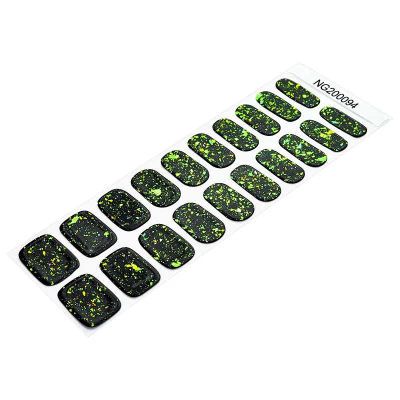 Black and green splatter nail stickers with code NG20094