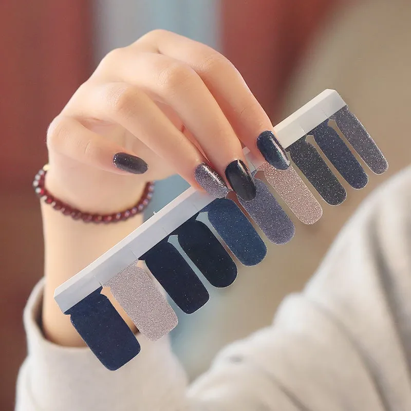 French manicure with gold foil